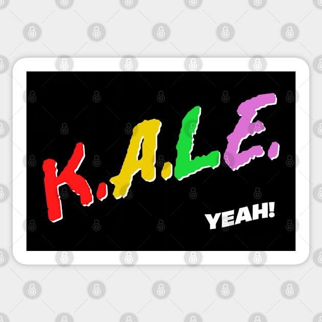 Kale Yeah! Retro 80s Style Original Veganism Design Sticker by DankFutura